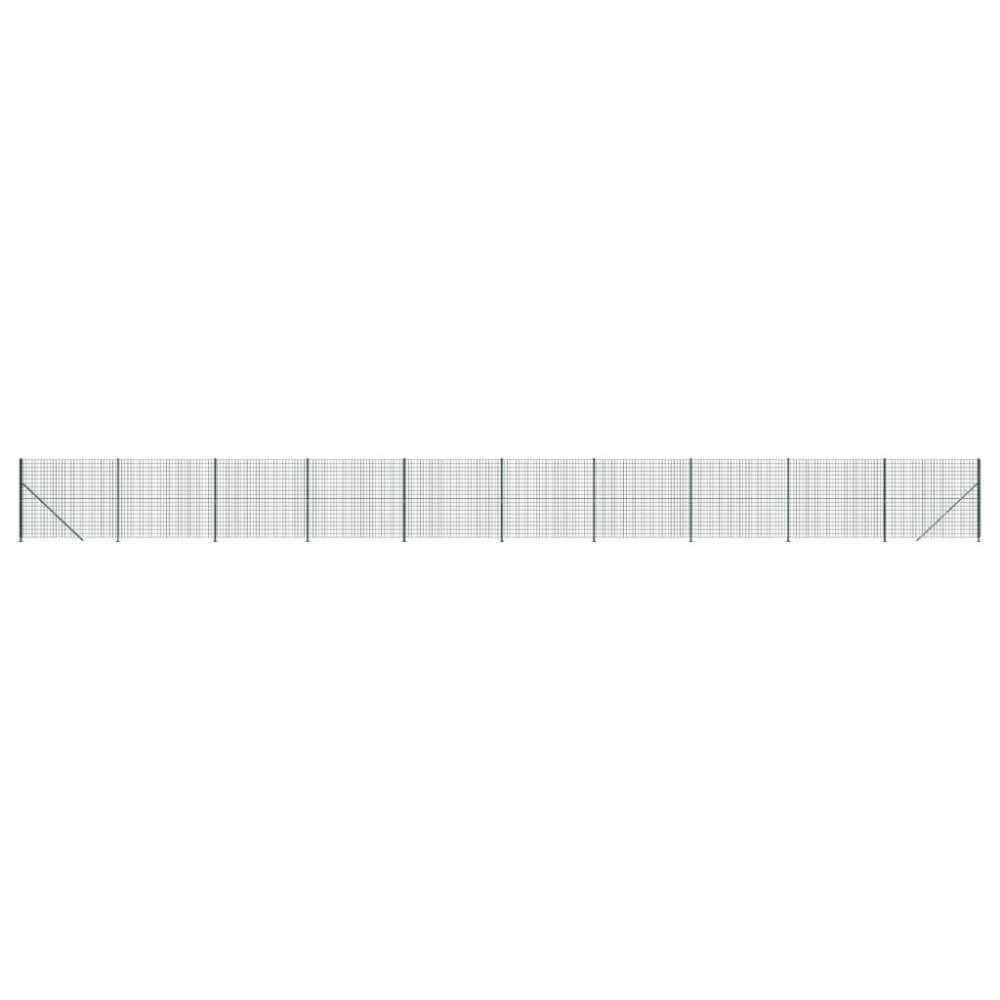 vidaXL Gard plasă de sârmă cu bordură, verde, 1,6x25 m