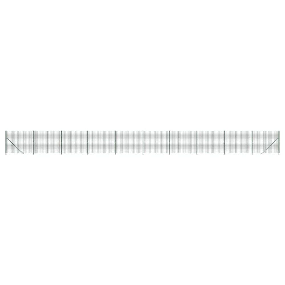 vidaXL Gard plasă de sârmă cu bordură, verde, 2x25 m