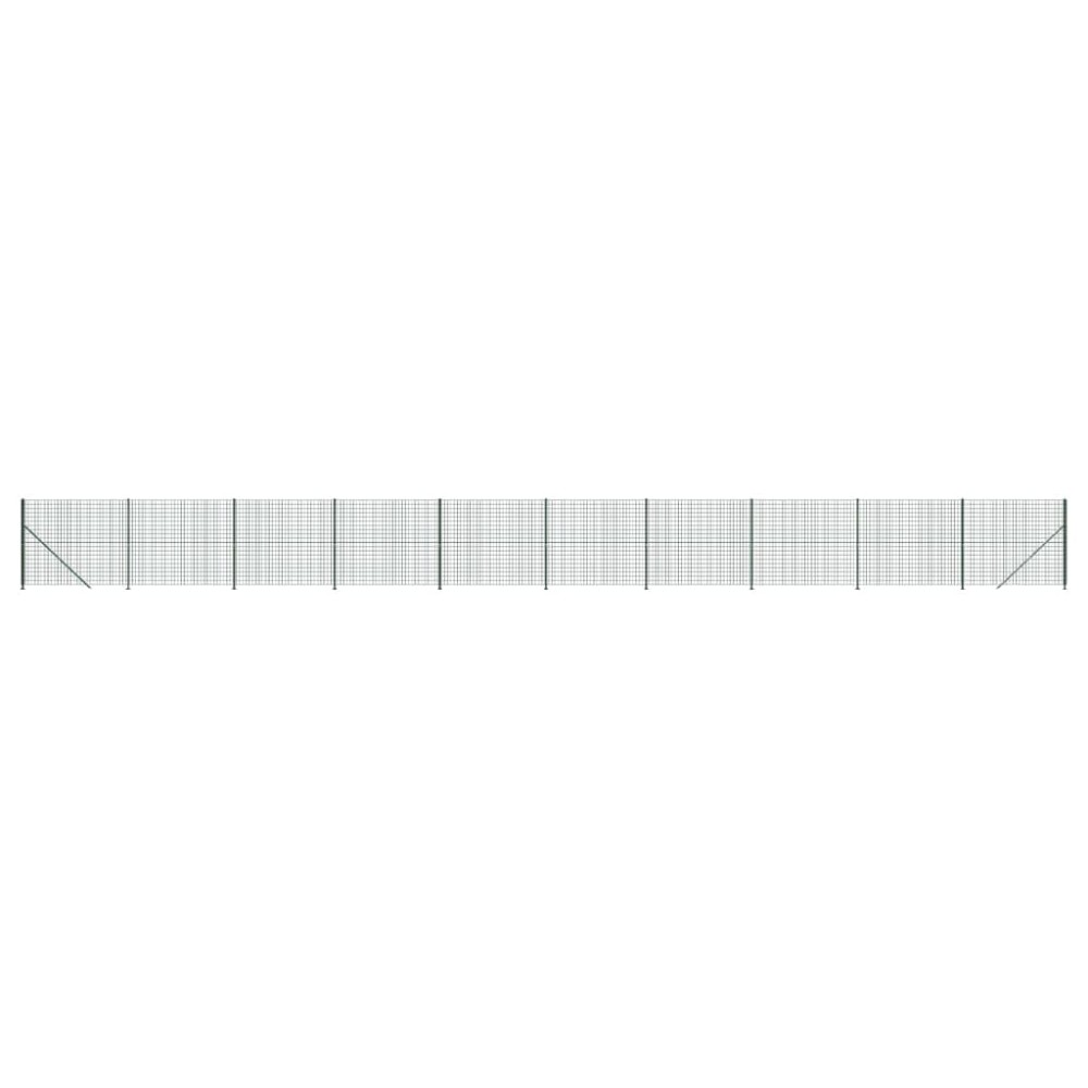vidaXL Gard plasă de sârmă cu bordură, verde, 2,2x25 m