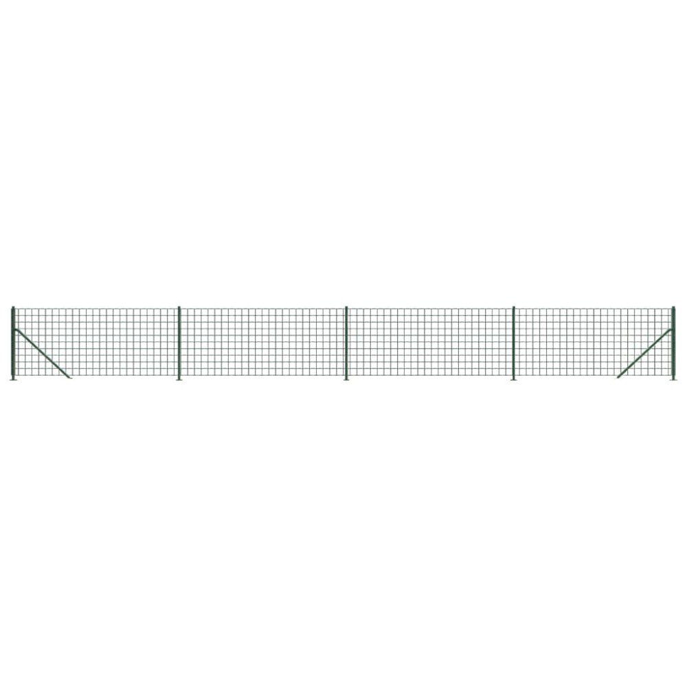 vidaXL Gard plasă de sârmă cu bordură, verde, 1,1x10 m
