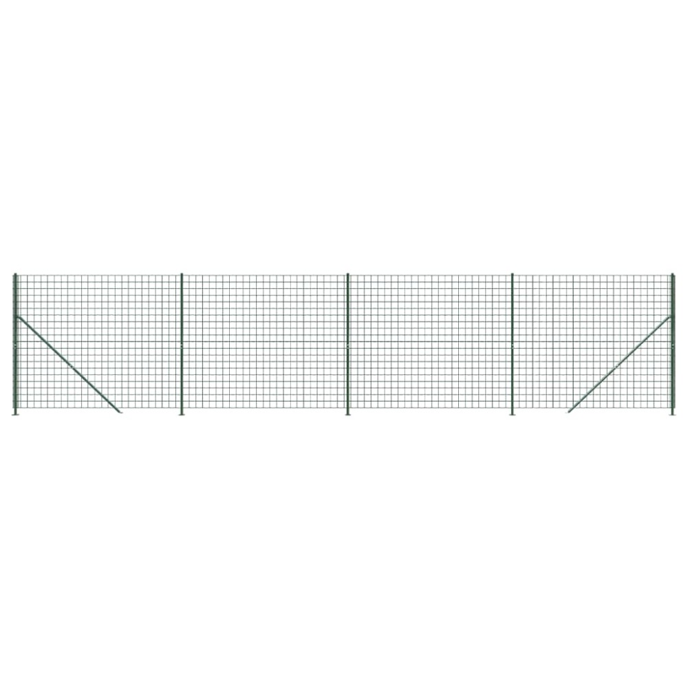vidaXL Gard plasă de sârmă cu bordură, verde, 1,6x10 m