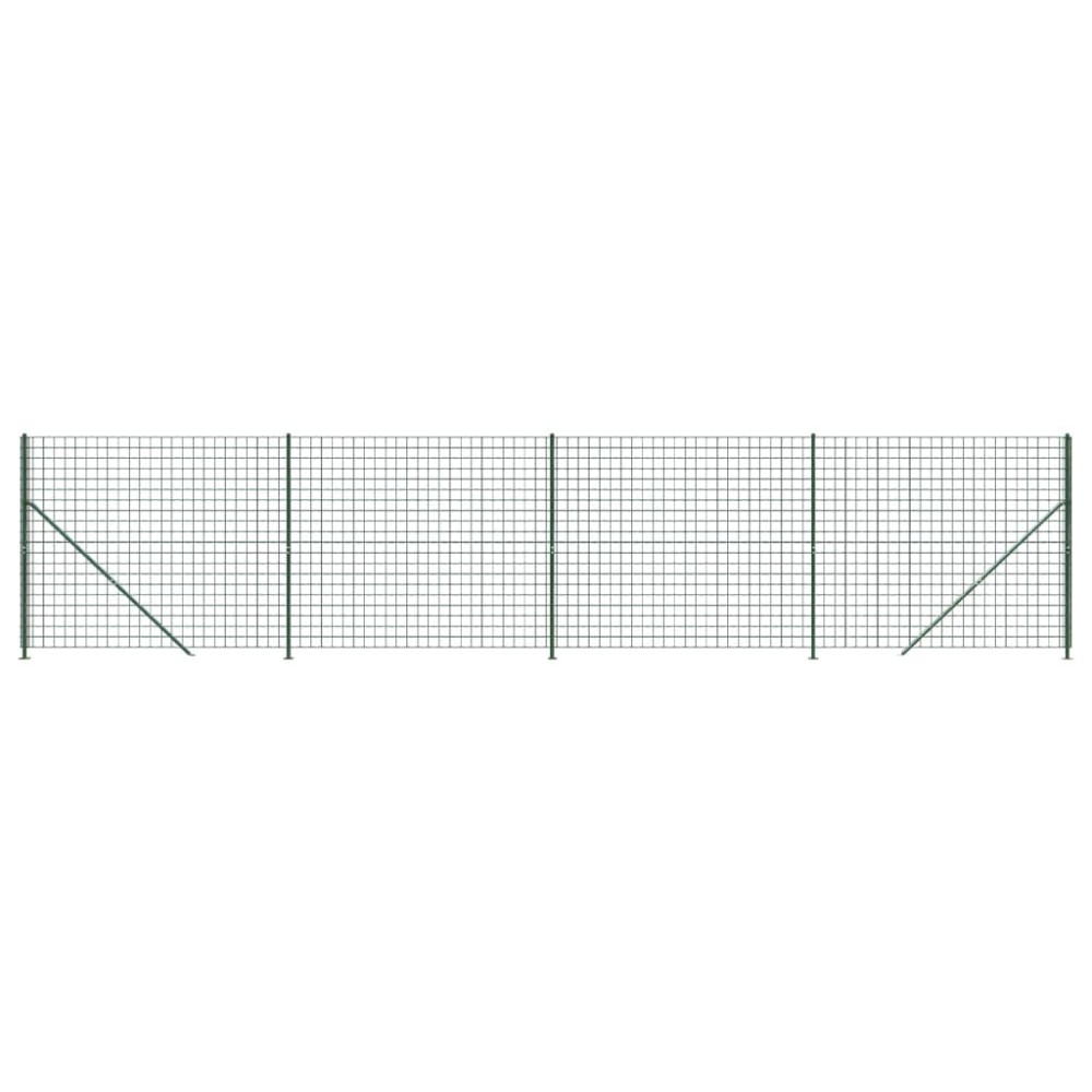 vidaXL Gard plasă de sârmă cu bordură, verde, 2,2x10 m