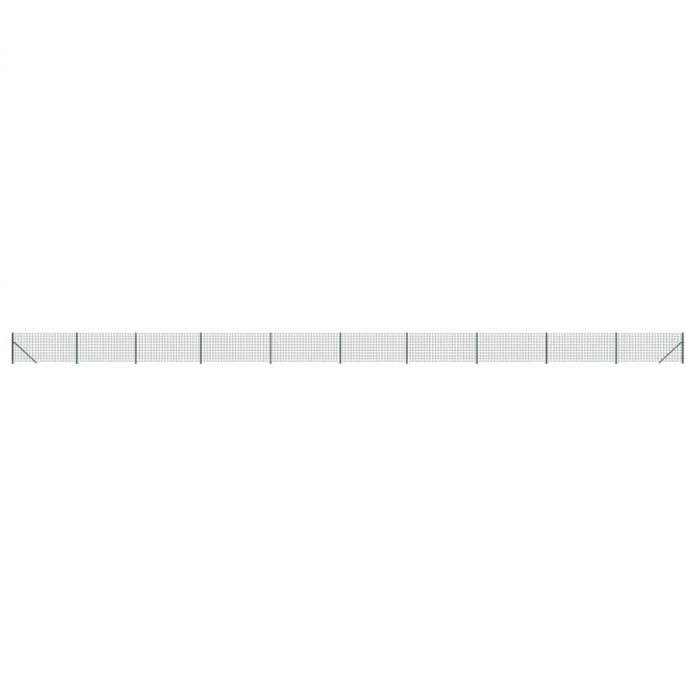 vidaXL Gard plasă de sârmă cu bordură, verde, 0,8x25 m