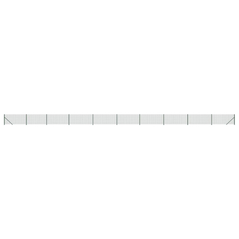 vidaXL Gard plasă de sârmă cu bordură, verde, 1x25 m