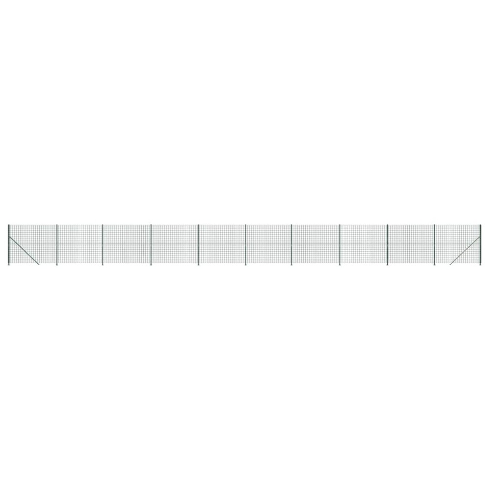 vidaXL Gard plasă de sârmă cu bordură, verde, 1,4x25 m