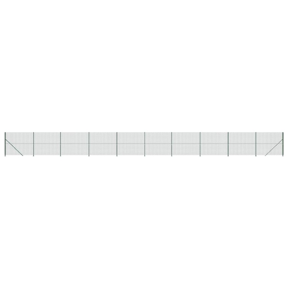 vidaXL Gard plasă de sârmă cu bordură, verde, 1,6x25 m