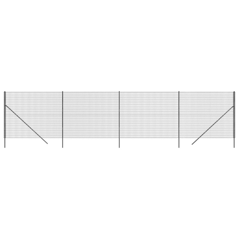 vidaXL Gard plasă de sârmă, antracit, 2x10 m, oțel galvanizat