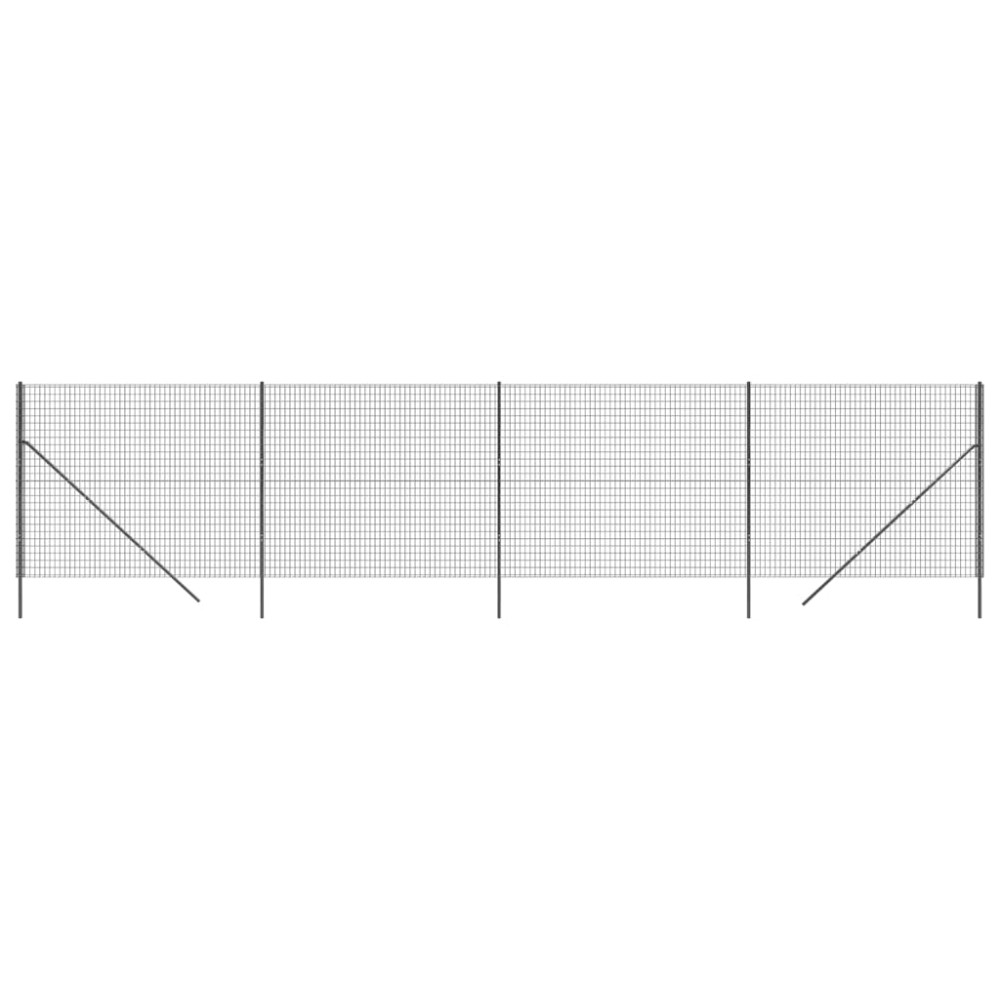 vidaXL Gard plasă de sârmă, antracit, 2,2x10 m, oțel galvanizat