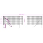 vidaXL Gard plasă de sârmă, antracit, 0,8x25 m, oțel galvanizat vidaXL Gard plasă de sârmă, antracit, 0,8x25 m, oțel galvanizat