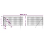 vidaXL Gard plasă de sârmă, antracit, 1,1x25 m, oțel galvanizat vidaXL Gard plasă de sârmă, antracit, 1,1x25 m, oțel galvanizat
