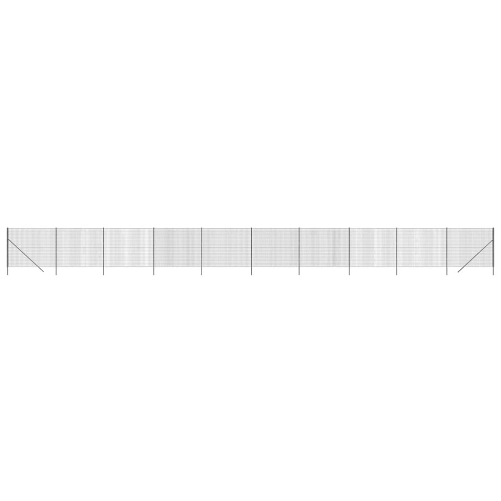 vidaXL Gard plasă de sârmă, antracit, 2x25 m, oțel galvanizat