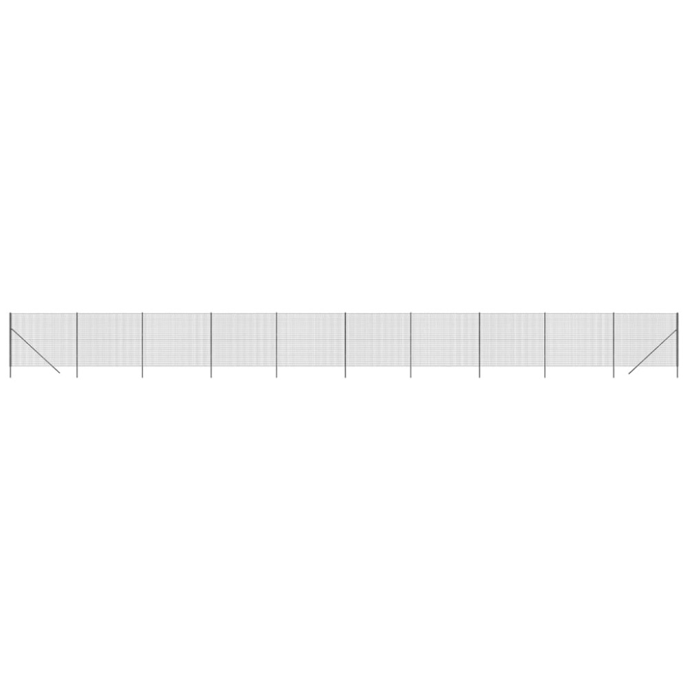 vidaXL Gard plasă de sârmă, antracit, 2,2x25 m, oțel galvanizat
