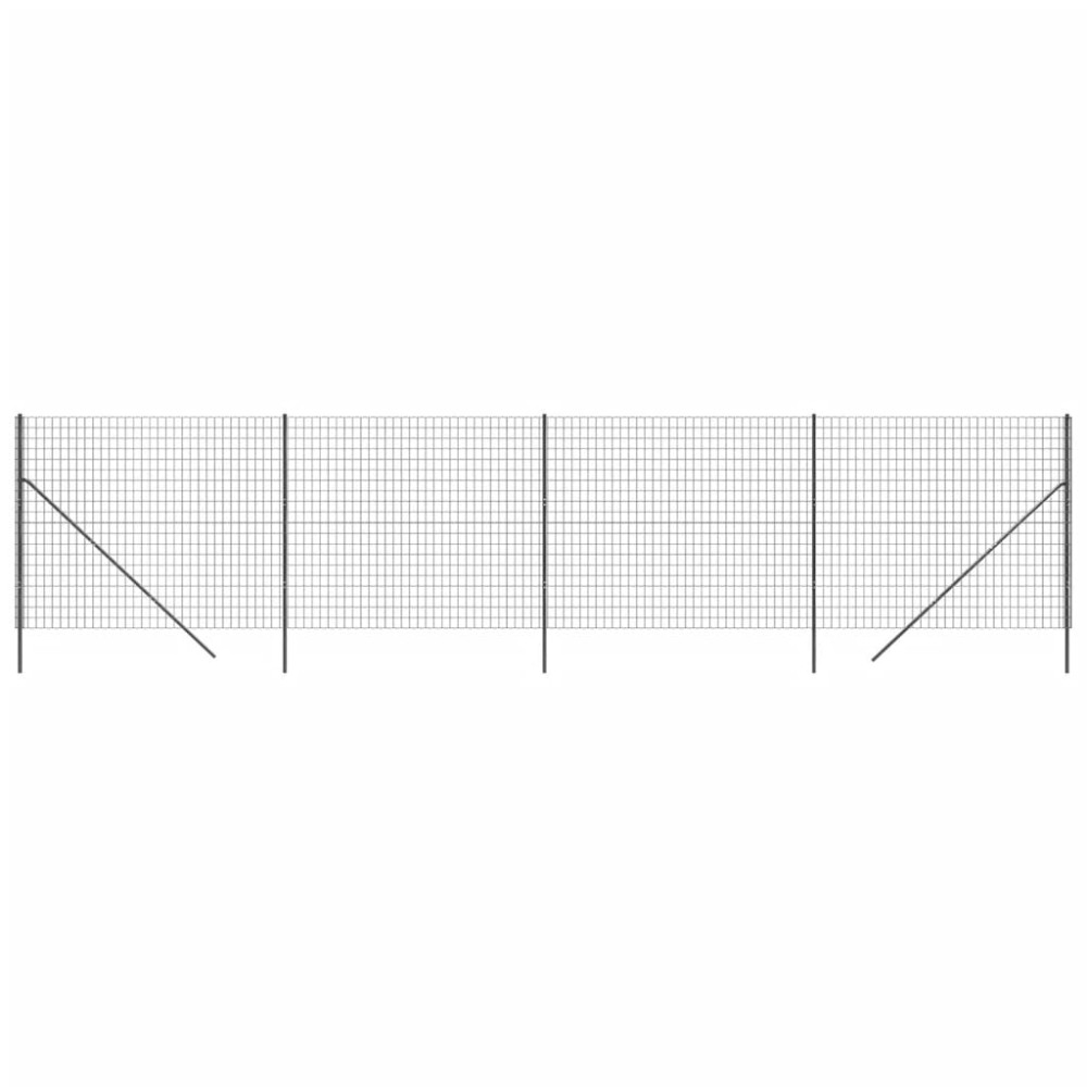 vidaXL Gard plasă de sârmă, antracit, 1,4x10 m, oțel galvanizat