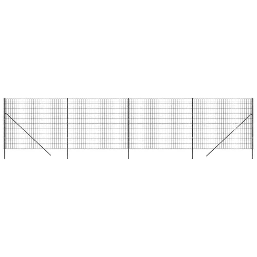 vidaXL Gard plasă de sârmă, antracit, 1,6x10 m, oțel galvanizat