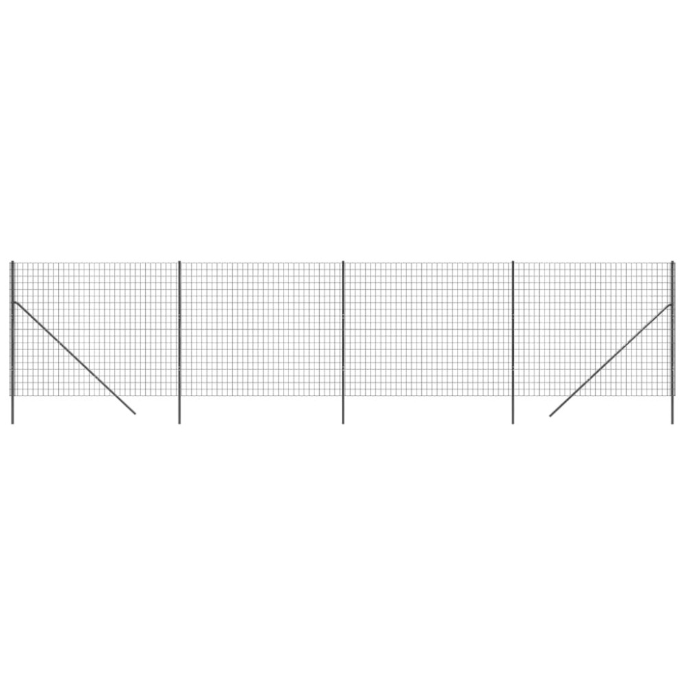 vidaXL Gard plasă de sârmă, antracit, 2,2x10 m, oțel galvanizat