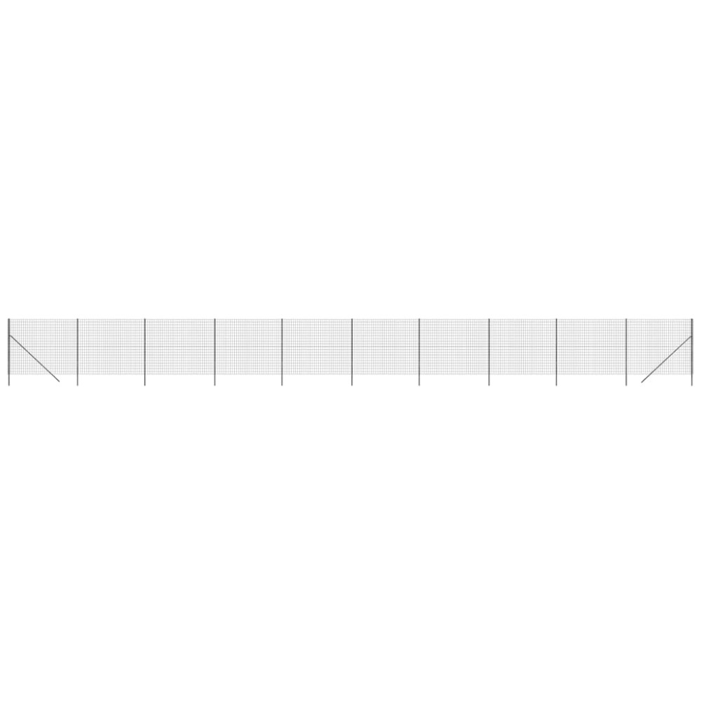 vidaXL Gard plasă de sârmă, antracit, 2x25 m, oțel galvanizat