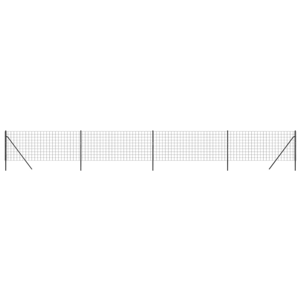 vidaXL Gard plasă de sârmă, antracit, 1x10 m, oțel galvanizat