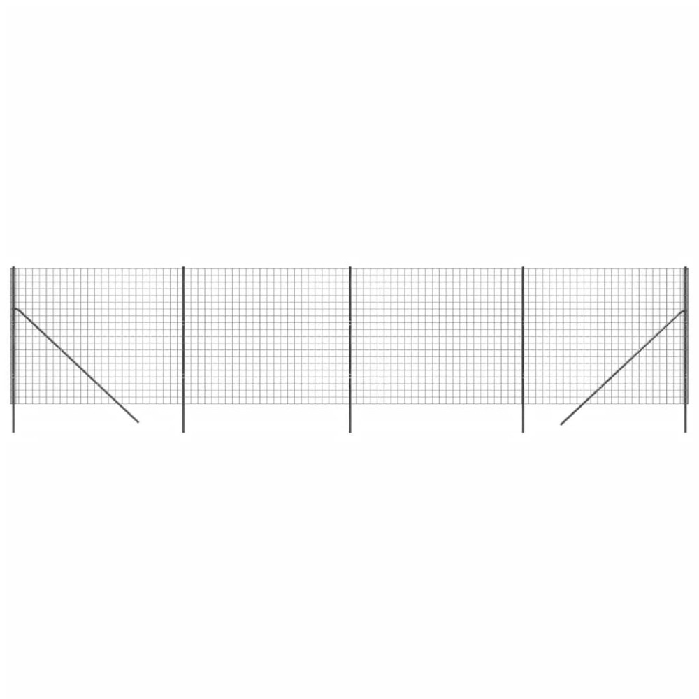 vidaXL Gard plasă de sârmă, antracit, 1,6x10 m, oțel galvanizat