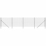 vidaXL Gard plasă de sârmă, antracit, 1,6x10 m, oțel galvanizat