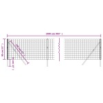 vidaXL Gard plasă de sârmă, antracit, 0,8x25 m, oțel galvanizat vidaXL Gard plasă de sârmă, antracit, 0,8x25 m, oțel galvanizat