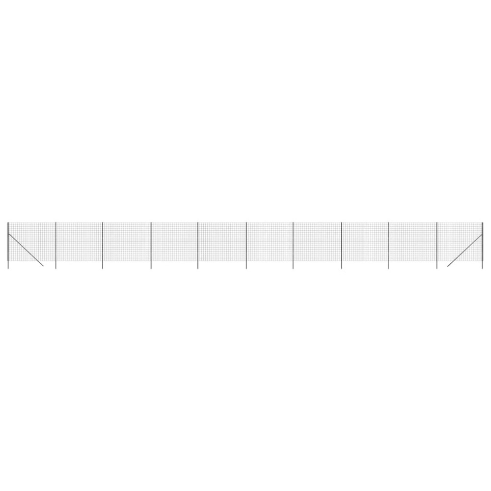 vidaXL Gard plasă de sârmă, antracit, 2x25 m, oțel galvanizat