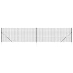 vidaXL Gard plasă de sârmă cu țăruși de fixare, antracit, 1,4x10 m vidaXL Gard plasă de sârmă cu țăruși de fixare, antracit, 1,4x10 m
