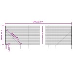 vidaXL Gard plasă de sârmă cu țăruși de fixare, antracit, 1,6x10 m vidaXL Gard plasă de sârmă cu țăruși de fixare, antracit, 1,6x10 m