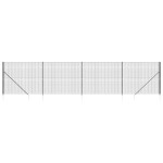 vidaXL Gard plasă de sârmă cu țăruși de fixare, antracit, 1,8x10 m vidaXL Gard plasă de sârmă cu țăruși de fixare, antracit, 1,8x10 m