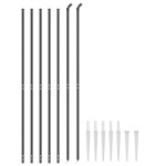vidaXL Gard plasă de sârmă cu țăruși de fixare, antracit, 1,8x10 m vidaXL Gard plasă de sârmă cu țăruși de fixare, antracit, 1,8x10 m