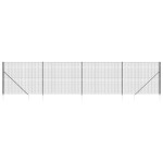 vidaXL Gard plasă de sârmă cu țăruși de fixare, antracit, 2x10 m vidaXL Gard plasă de sârmă cu țăruși de fixare, antracit, 2x10 m
