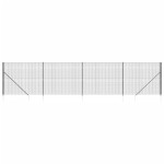 vidaXL Gard plasă de sârmă cu țăruși de fixare, antracit, 2,2x10 m vidaXL Gard plasă de sârmă cu țăruși de fixare, antracit, 2,2x10 m