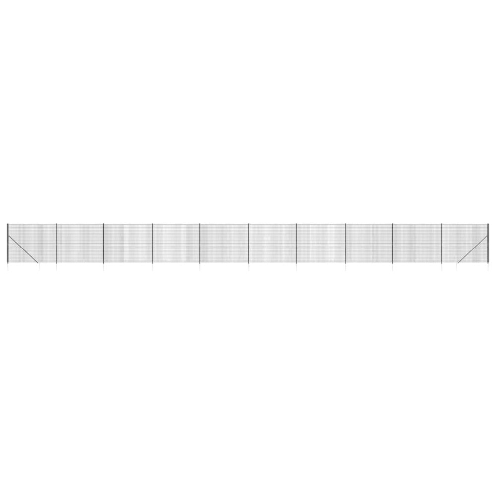 vidaXL Gard plasă de sârmă cu țăruși de fixare, antracit, 1,6x25 m