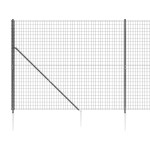 vidaXL Gard plasă de sârmă cu țăruși de fixare, antracit, 1,8x25 m vidaXL Gard plasă de sârmă cu țăruși de fixare, antracit, 1,8x25 m