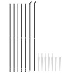 vidaXL Gard plasă de sârmă cu țăruși de fixare, antracit, 1,6x10 m vidaXL Gard plasă de sârmă cu țăruși de fixare, antracit, 1,6x10 m