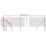 vidaXL Gard plasă de sârmă cu țăruși de fixare, antracit, 1x25 m vidaXL Gard plasă de sârmă cu țăruși de fixare, antracit, 1x25 m