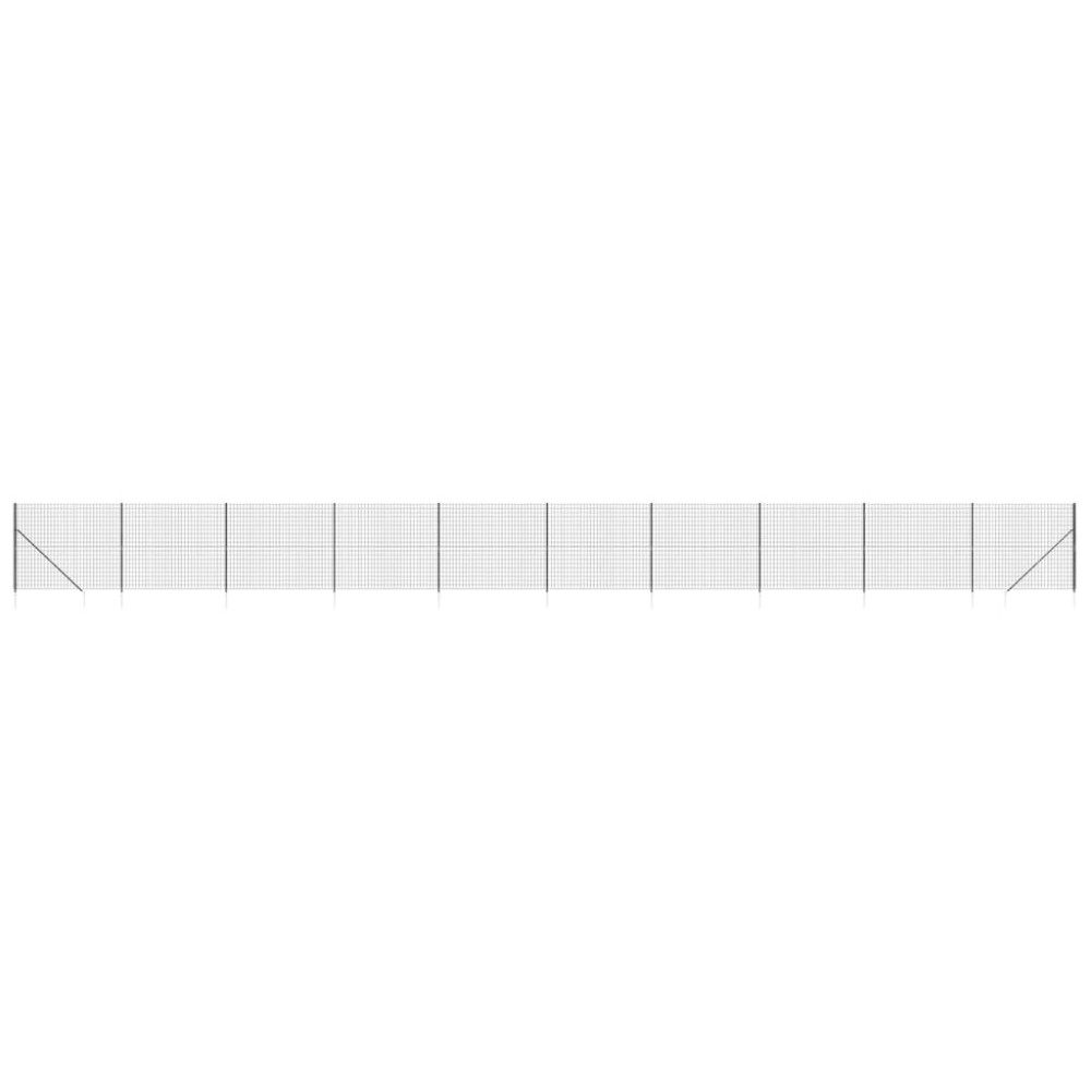vidaXL Gard plasă de sârmă cu țăruși de fixare, antracit, 1,4x25 m