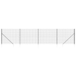 vidaXL Gard plasă de sârmă cu țăruși de fixare, antracit, 2x10 m