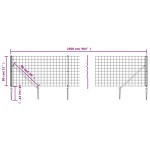 vidaXL Gard plasă de sârmă cu țăruși de fixare, antracit, 0,8x25 m vidaXL Gard plasă de sârmă cu țăruși de fixare, antracit, 0,8x25 m