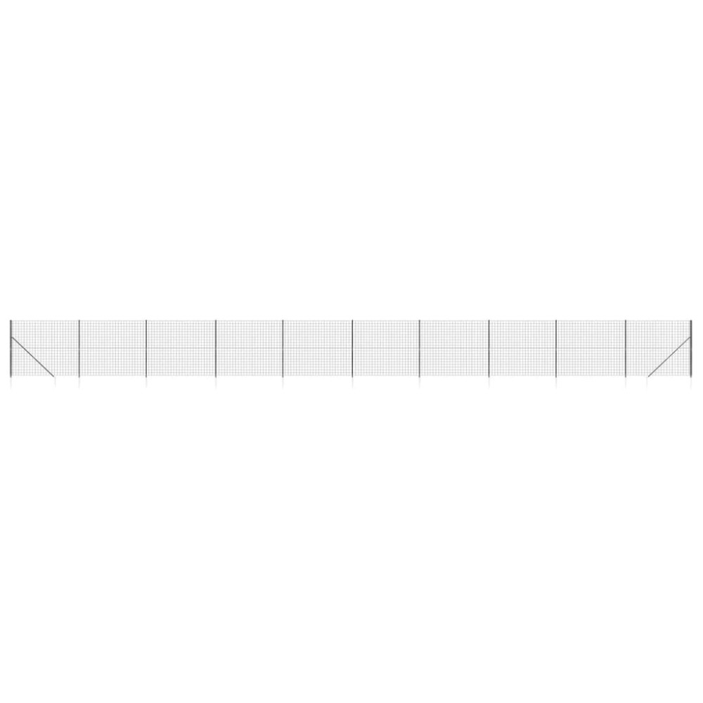 vidaXL Gard plasă de sârmă cu țăruși de fixare, antracit, 1,4x25 m