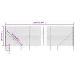 vidaXL Gard plasă de sârmă cu țăruși de fixare, antracit, 1,4x25 m vidaXL Gard plasă de sârmă cu țăruși de fixare, antracit, 1,4x25 m