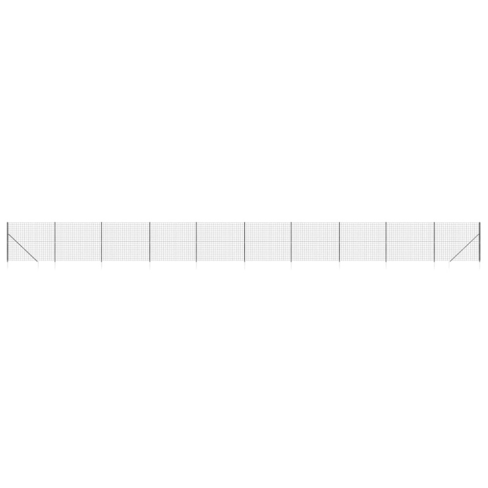 vidaXL Gard plasă de sârmă cu țăruși de fixare, antracit, 1,6x25 m