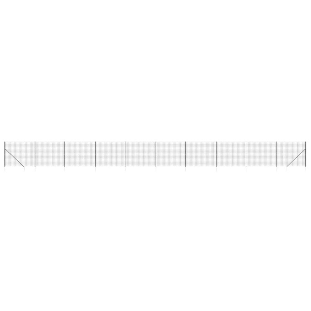 vidaXL Gard plasă de sârmă cu țăruși de fixare, antracit, 2x25 m