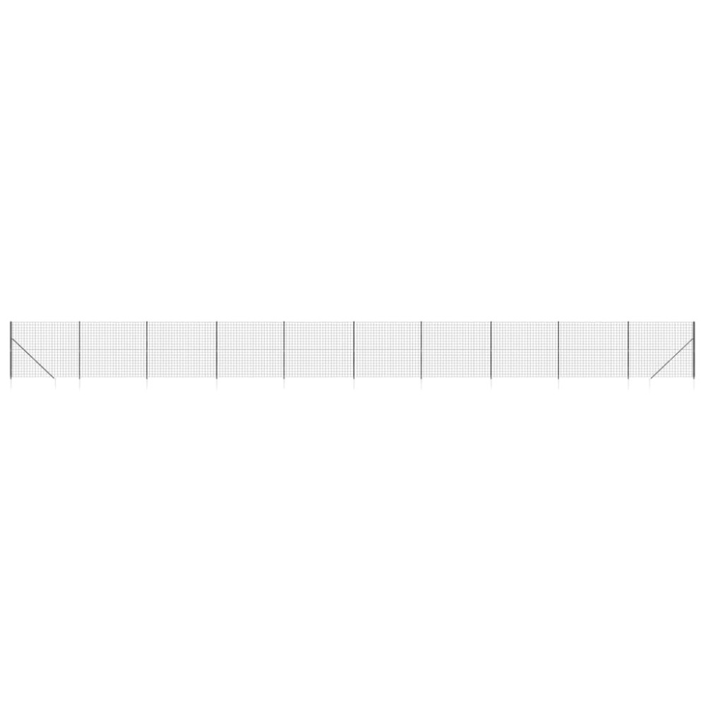 vidaXL Gard plasă de sârmă cu țăruși de fixare, antracit, 2,2x25 m