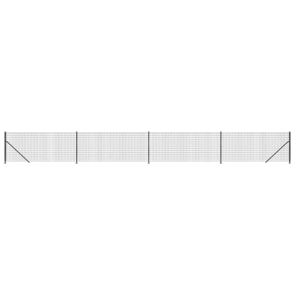 vidaXL Gard plasă de sârmă cu bordură, antracit, 0,8x10 m