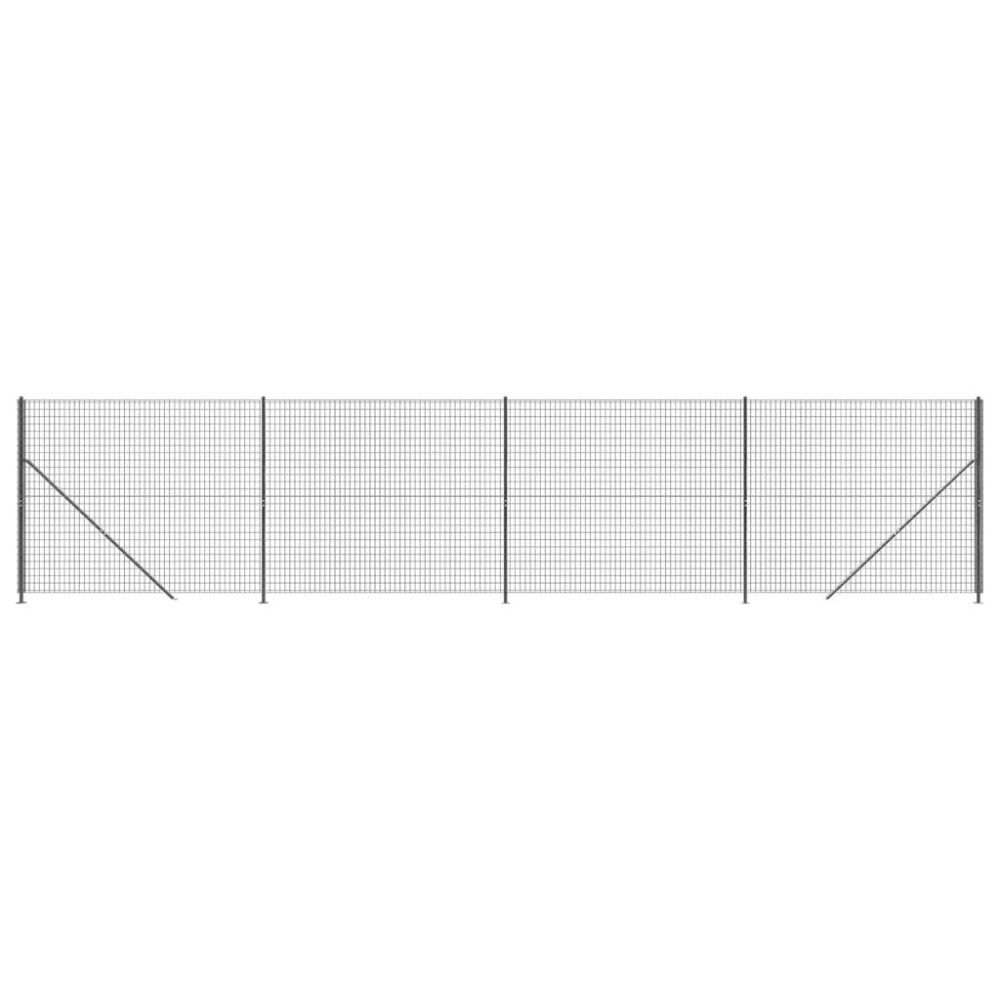 vidaXL Gard plasă de sârmă cu bordură, antracit, 1,4x10 m