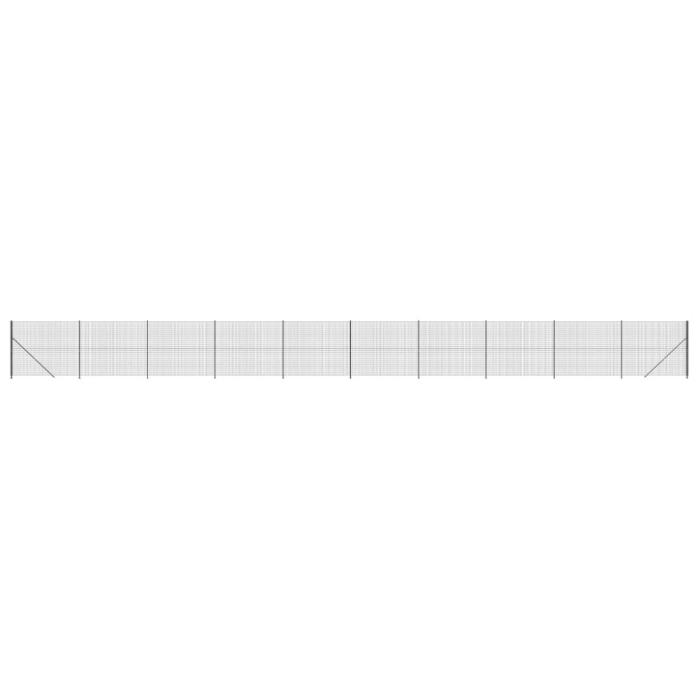 vidaXL Gard plasă de sârmă cu bordură, antracit, 1,4x25 m