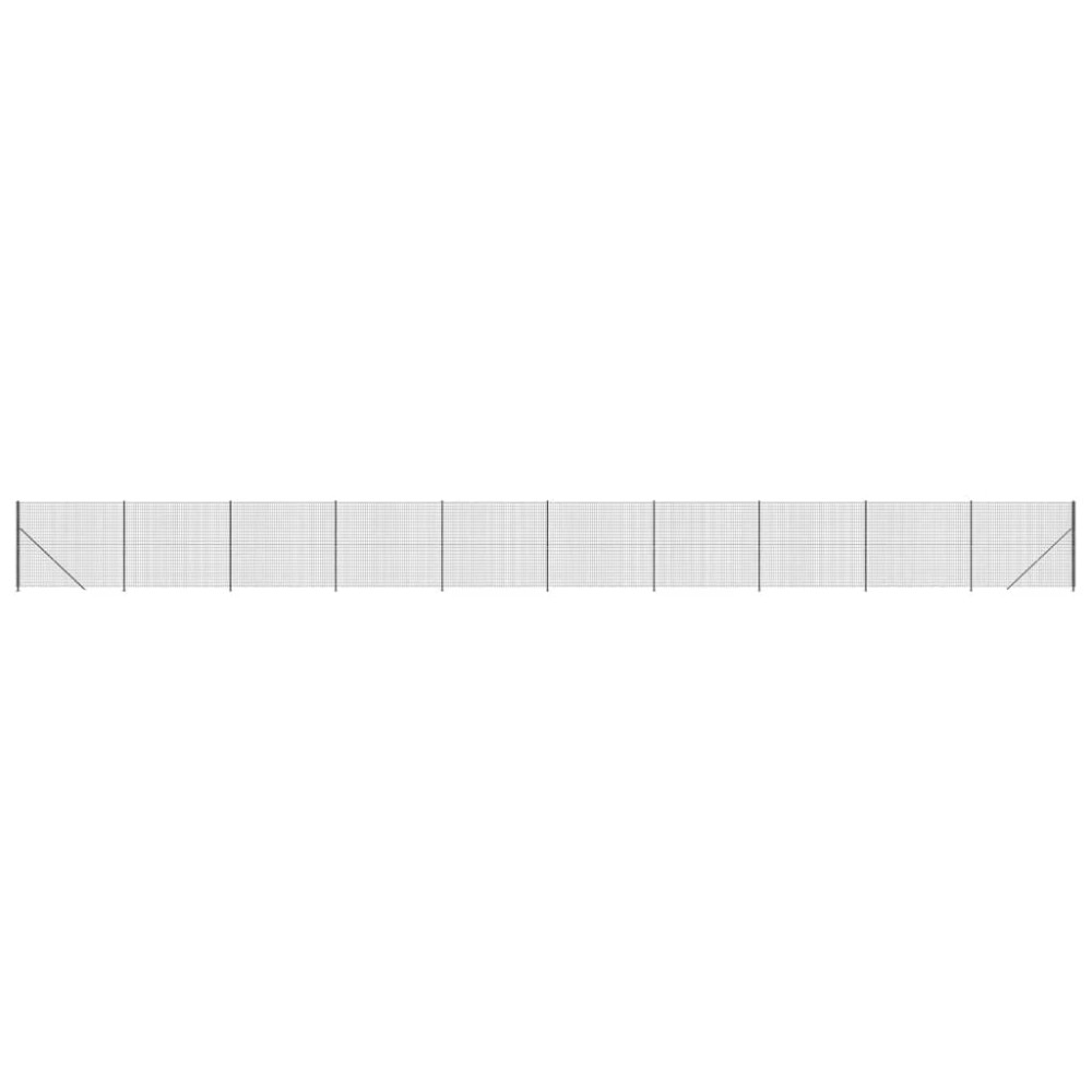 vidaXL Gard plasă de sârmă cu bordură, antracit, 1,6x25 m