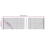 vidaXL Gard plasă de sârmă cu bordură, antracit, 2x25 m