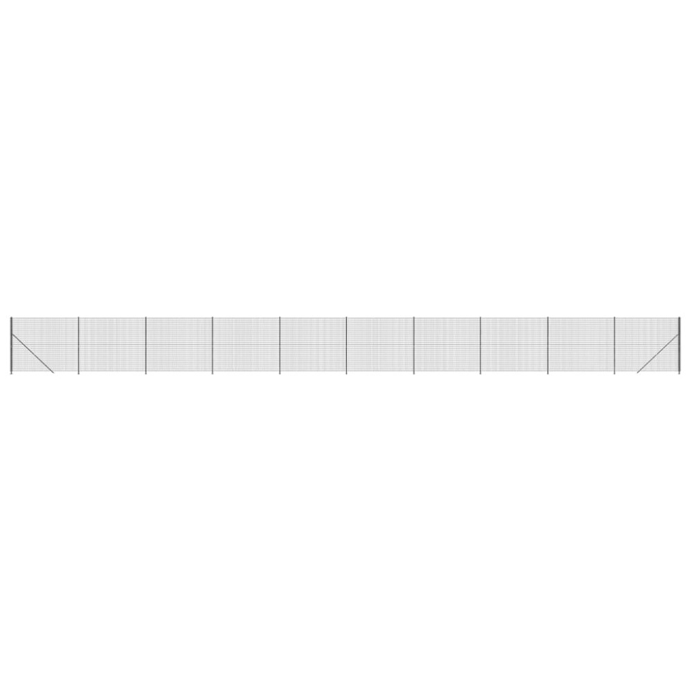 vidaXL Gard plasă de sârmă cu bordură, antracit, 2,2x25 m