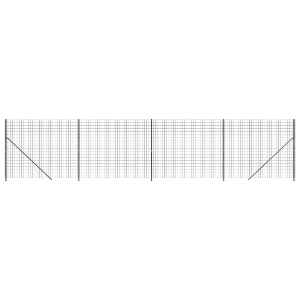 vidaXL Gard plasă de sârmă cu bordură, antracit, 2x10 m